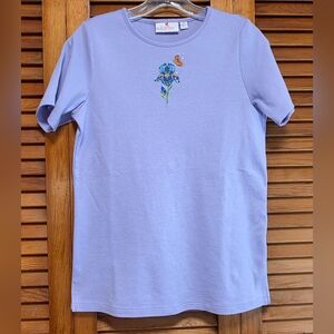 Quacker Factory By Jeanne Bice Light Purple Embroidered  Women's Top XS